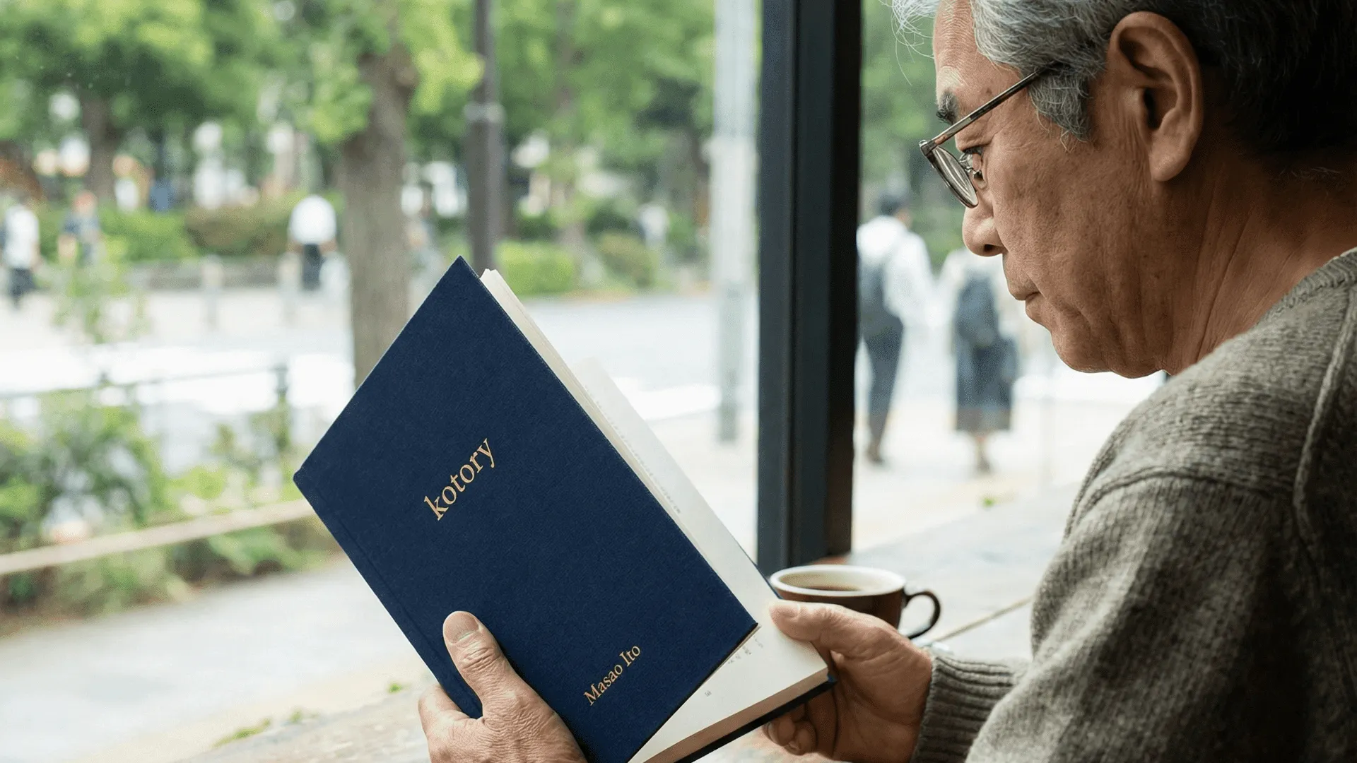 本を読んでいる様子